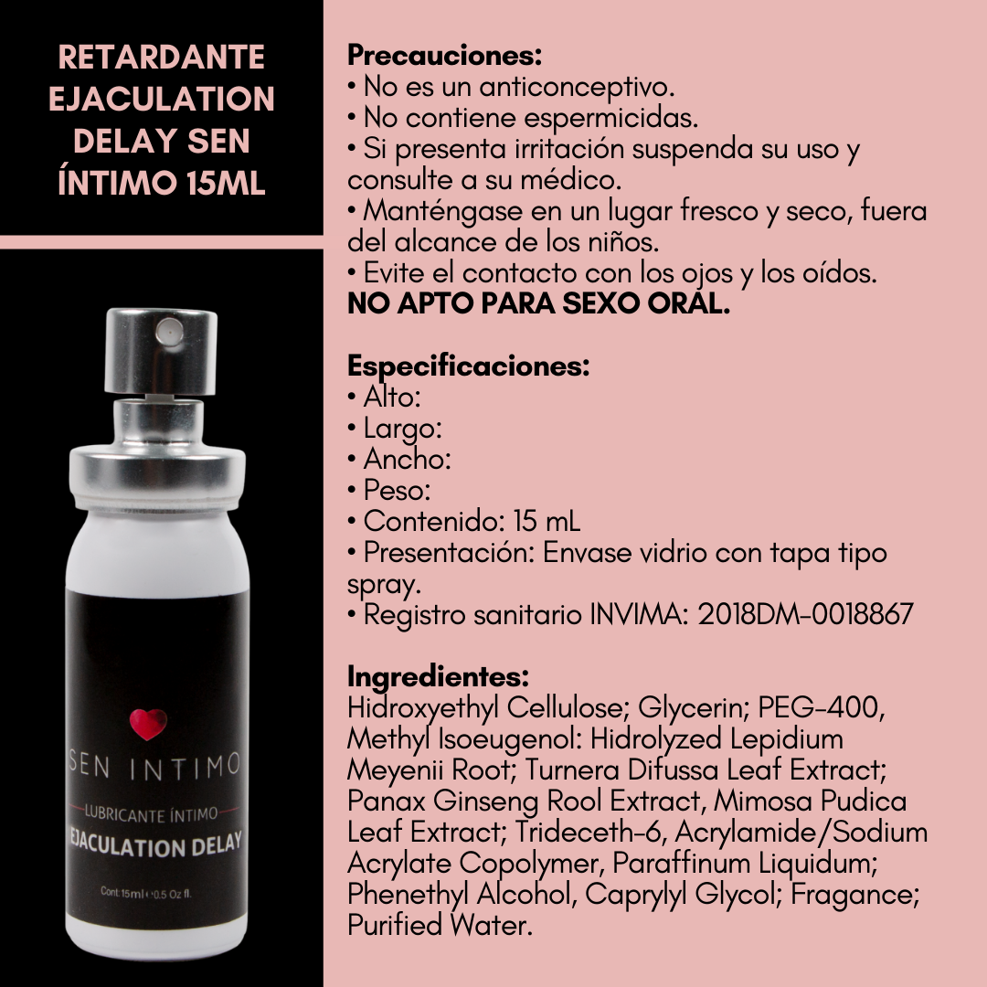 Sen Intimo Ejaculation Delay Sen Intimo Ejaculation Delay